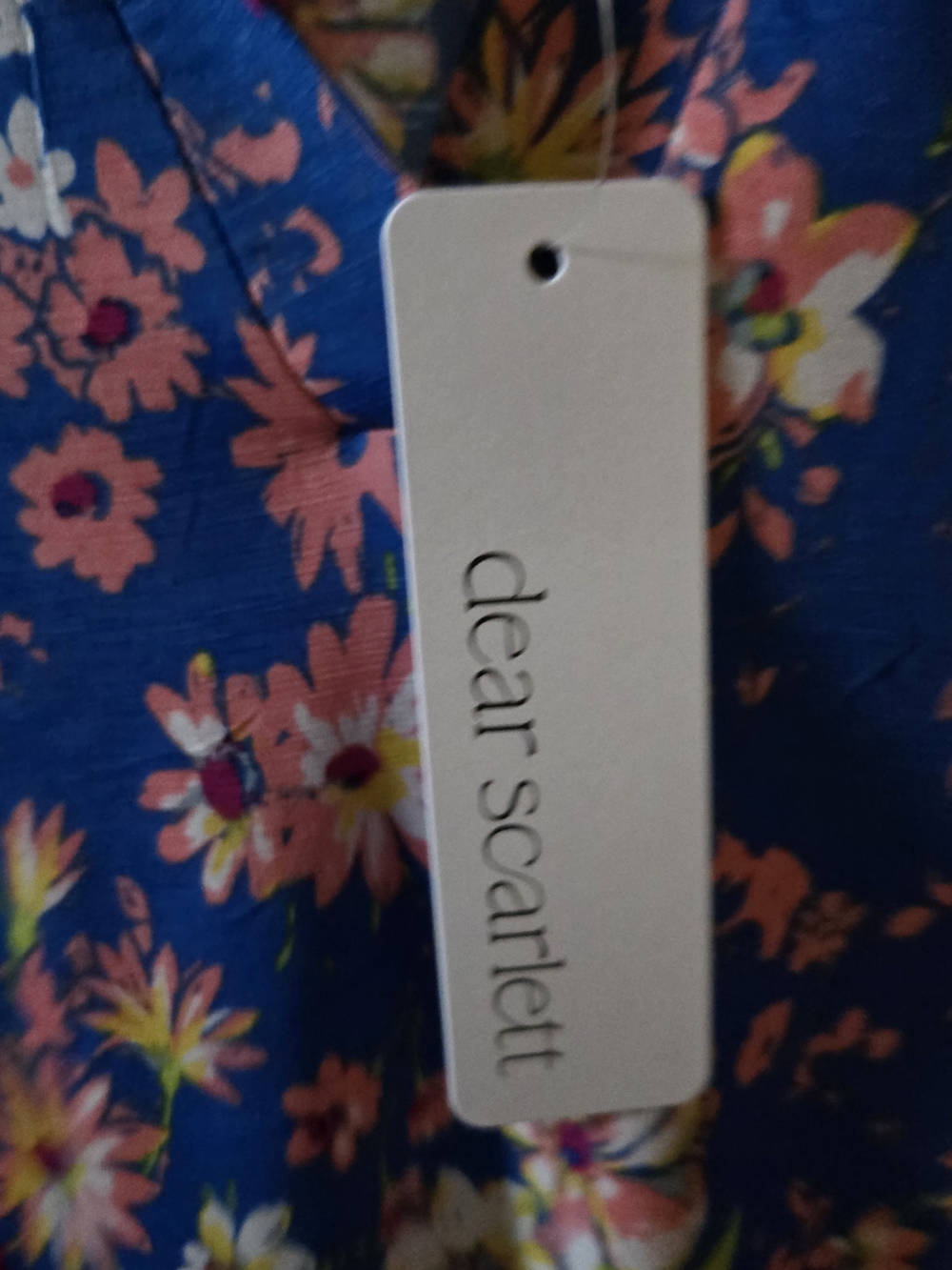 Women's Floral Split-Neck Blouse in Blue - Picture 2 of 9